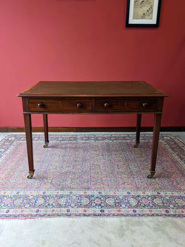 Antique 19th Century Mahogany Leather Top Desk