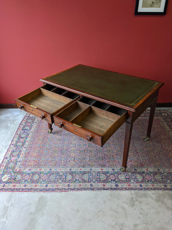 Antique 19th Century Mahogany Leather Top Desk