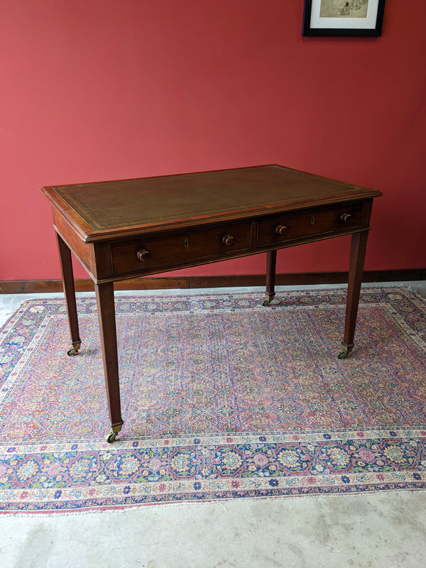 Antique 19th Century Mahogany Leather Top Desk