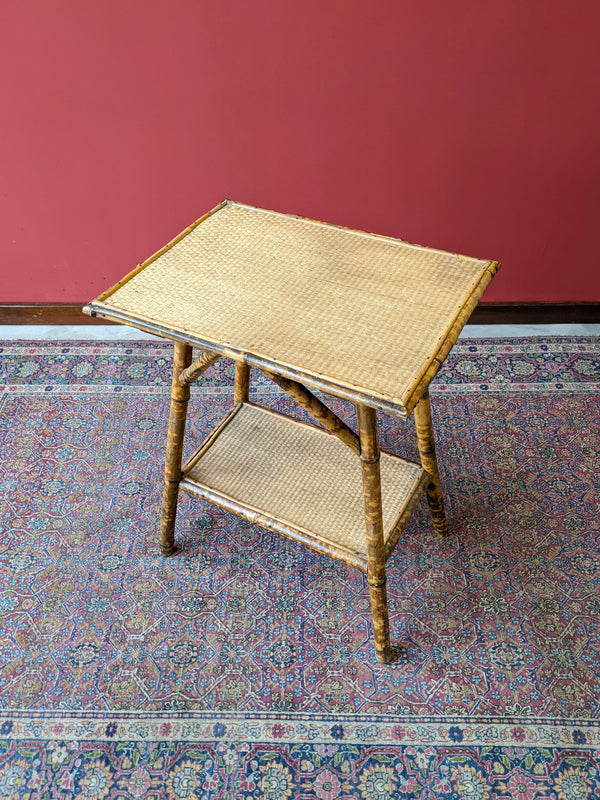 Antique Victorian Bamboo Side Table