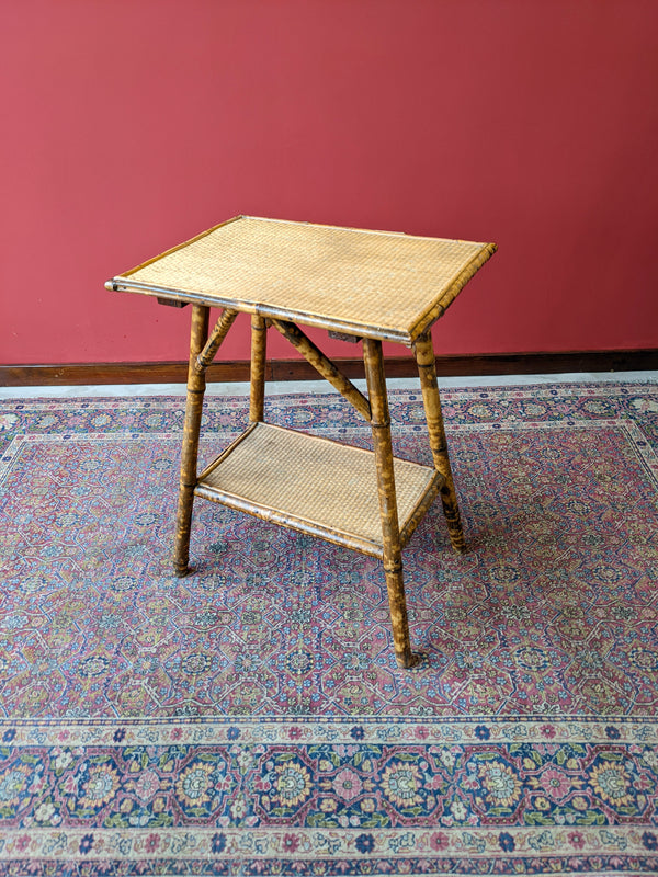 Antique Victorian Bamboo Side Table