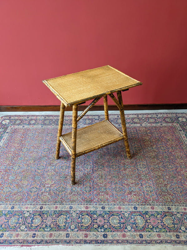 Antique Victorian Bamboo Side Table