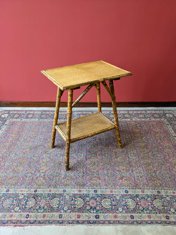 Antique Victorian Bamboo Side Table