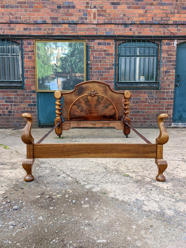 Antique Victorian Walnut Double Bed