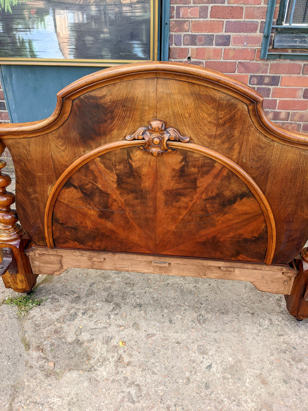 Antique Victorian Walnut Double Bed