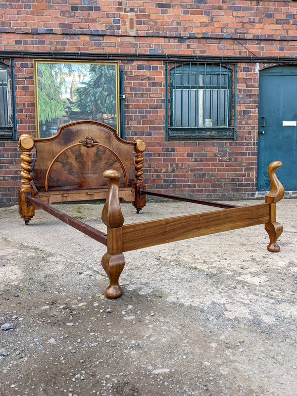 Antique Victorian Walnut Double Bed