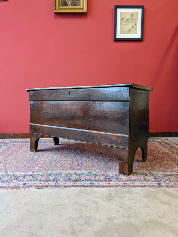 18th Century Antique Oak Plank Coffer / Sword Chest / Blanket Box