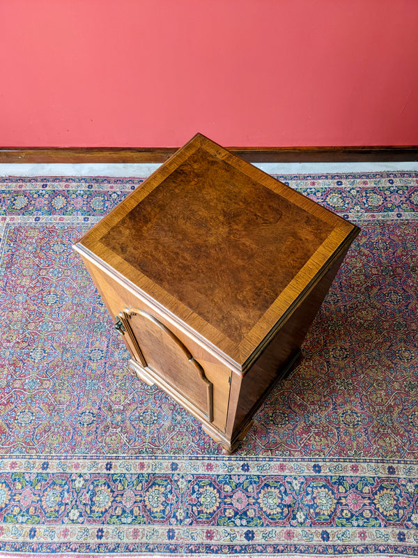 Antique Art Deco Walnut Pot Cupboard / Bedside Cabinet