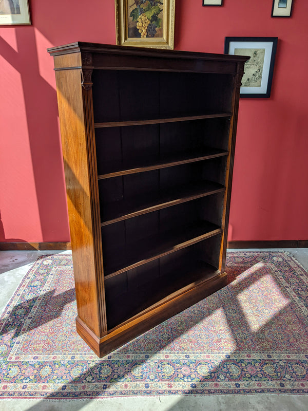 Large Antique Walnut Open Bookcase