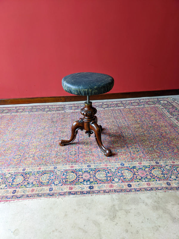 Antique 19th Century Mahogany Circular Piano Stool