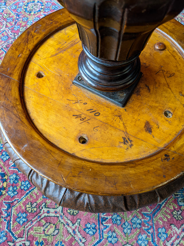 Antique Victorian Mahogany Circular Piano Stool by H. Brooks & Co.