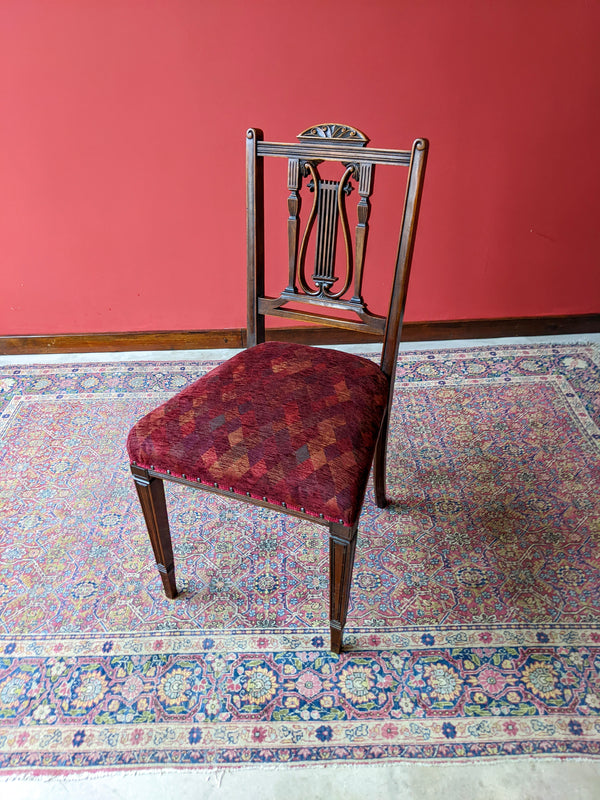 Pair of Victorian Upholstered Mahogany Parlour Chairs / Drawing Room Chairs