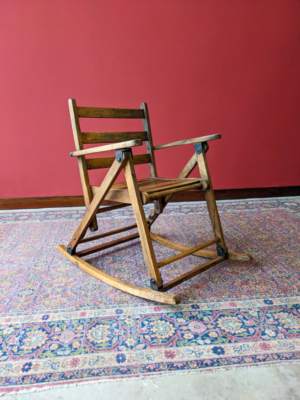 Antique Folding Convertible Child's Rocking Chair