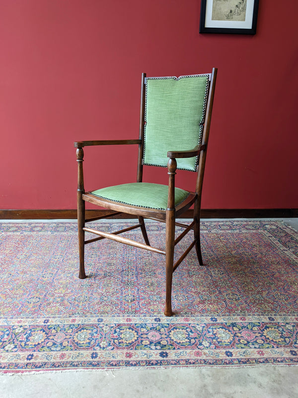 Antique Arts & Crafts Oak Upholstered Side Chair