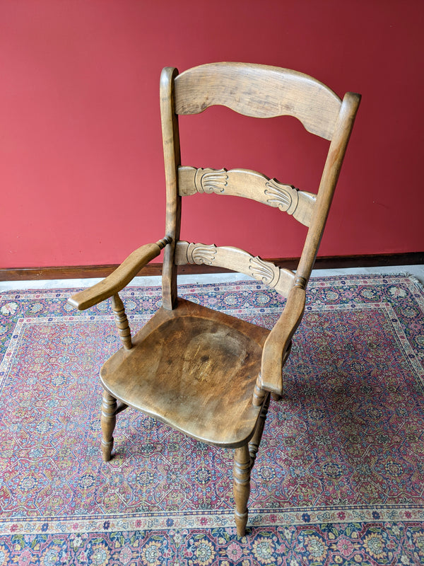 Antique 19th Century Carved Beech Windsor Chair