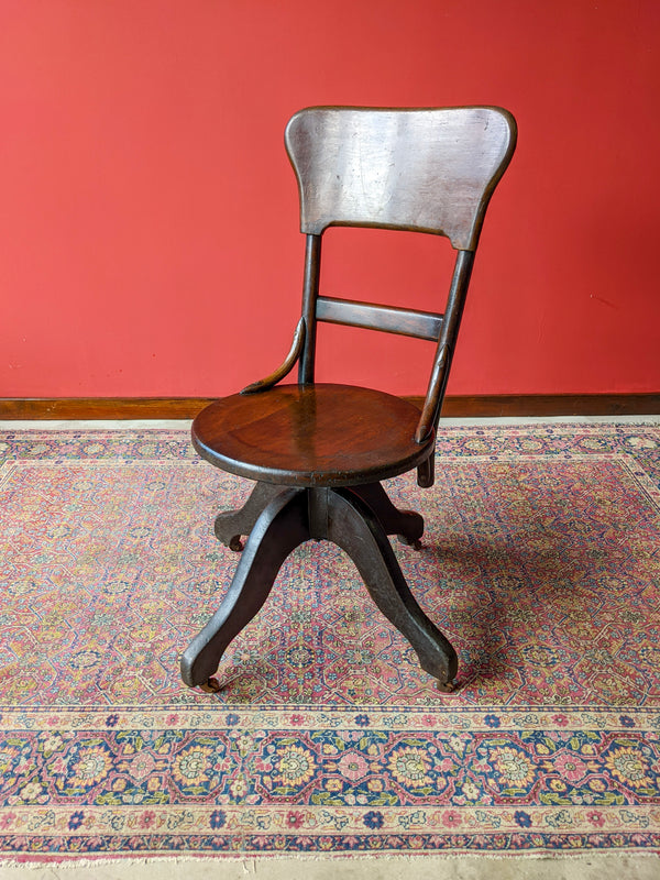 Rare Antique Bentwood Swivel Desk Chair / Office Chair