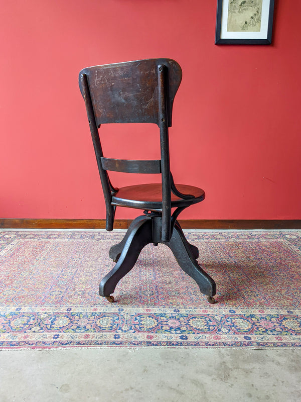 Rare Antique Bentwood Swivel Desk Chair / Office Chair