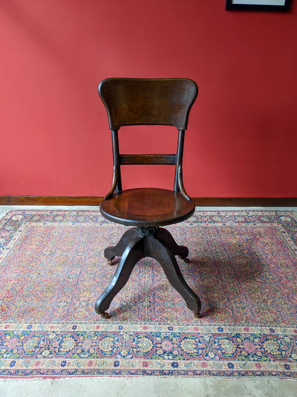 Rare Antique Bentwood Swivel Desk Chair / Office Chair