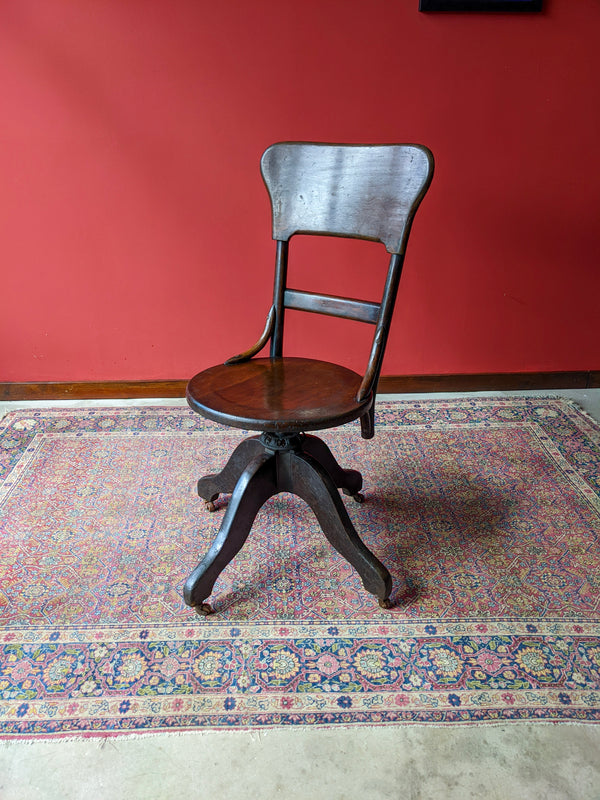 Rare Antique Bentwood Swivel Desk Chair / Office Chair