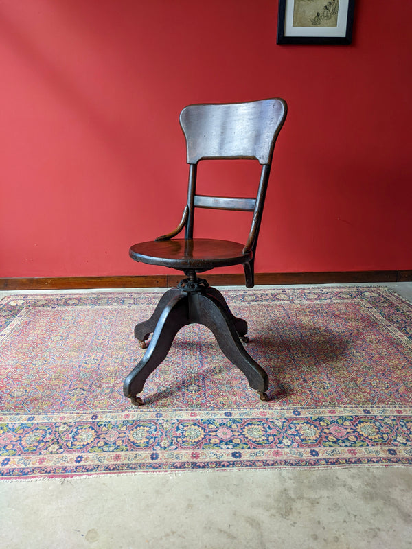 Rare Antique Bentwood Swivel Desk Chair / Office Chair