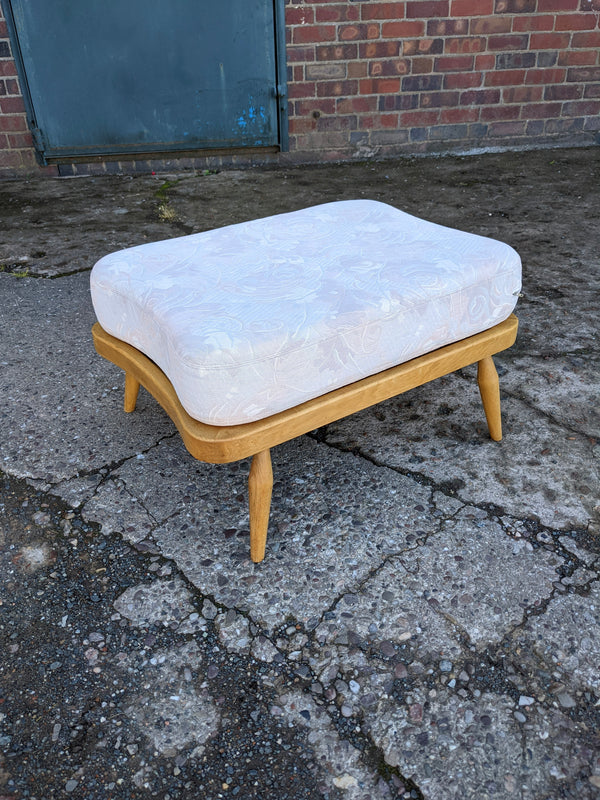 Ercol Mid Century Blonde Windsor Footstool (Model 431)