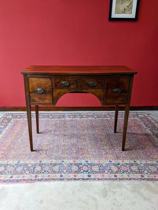 Antique Mahogany Bow Front Console / Hall Table / Small Desk