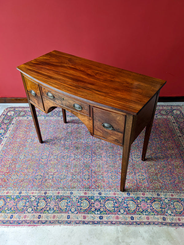 Antique Mahogany Bow Front Console / Hall Table / Small Desk