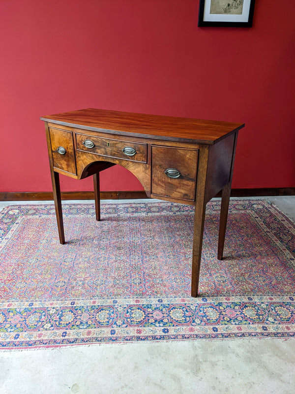 Antique Mahogany Bow Front Console / Hall Table / Small Desk