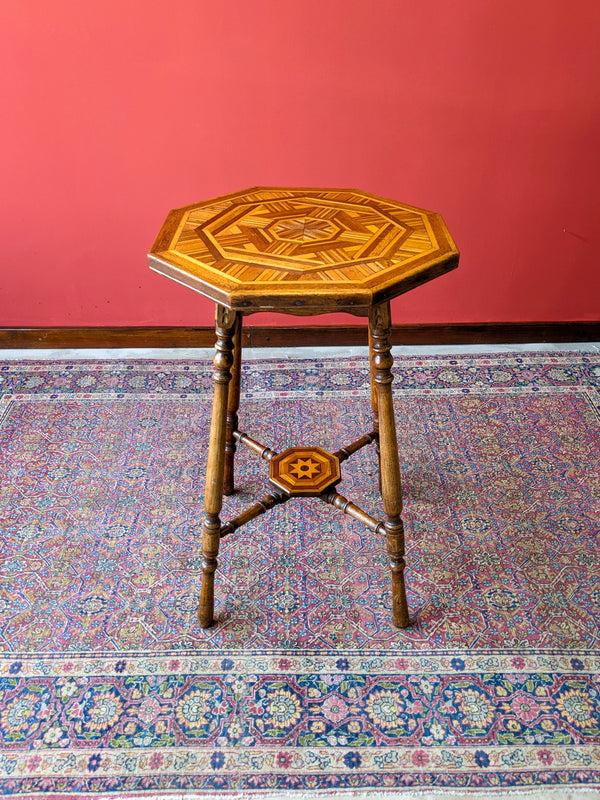 Antique Inlaid Octagonal Parquetry Side Table