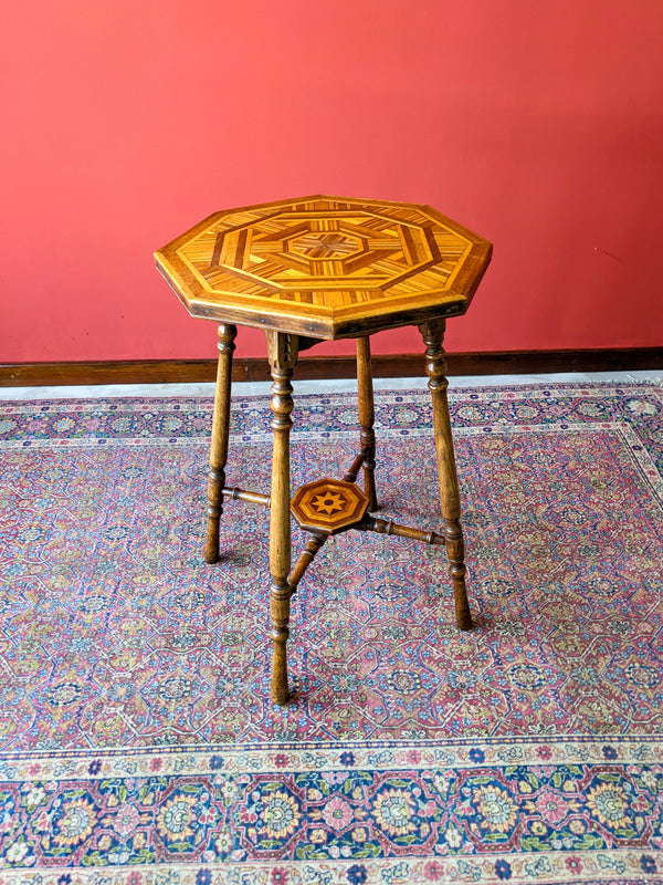 Antique Inlaid Octagonal Parquetry Side Table
