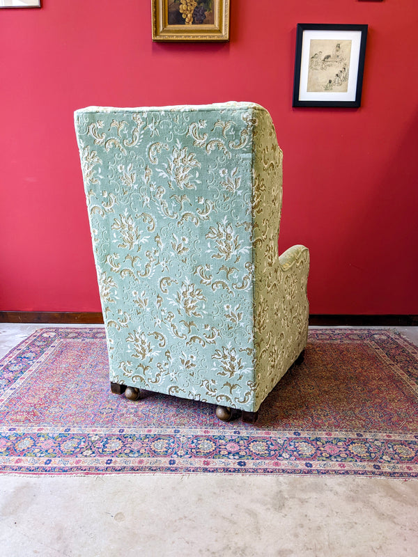 Antique Victorian High Back Armchair