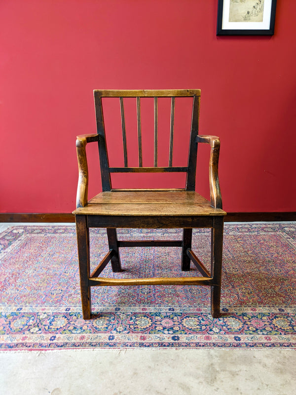 Antique Georgian Elm Armchair / Elbow Chair / Desk Chair