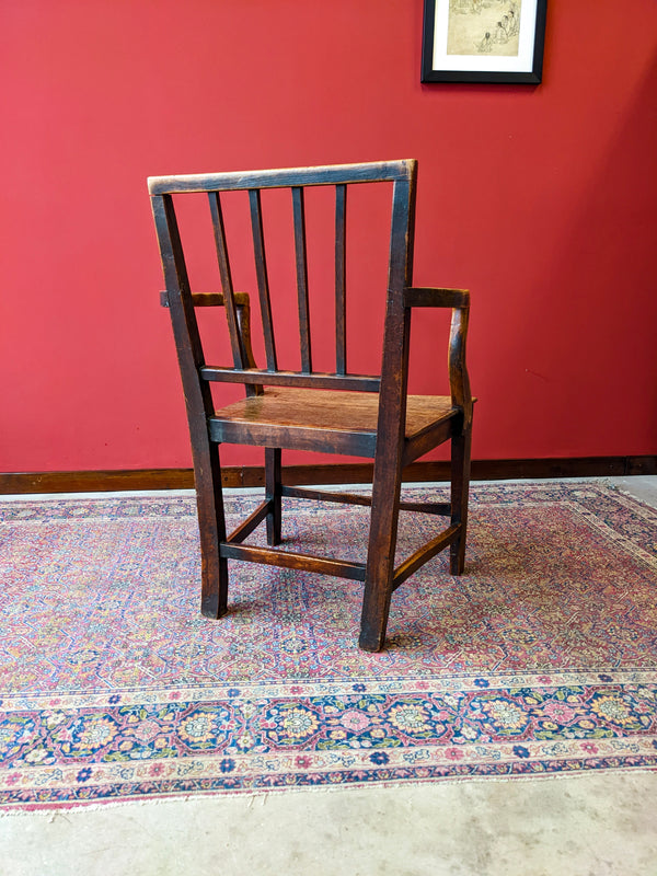 Antique Georgian Elm Armchair / Elbow Chair / Desk Chair