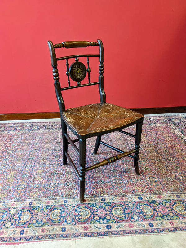 Antique Victorian Aesthetic Movement Ebonised Mahogany Parlour Chair