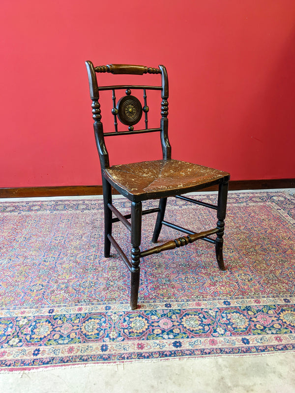 Antique Victorian Aesthetic Movement Ebonised Mahogany Parlour Chair