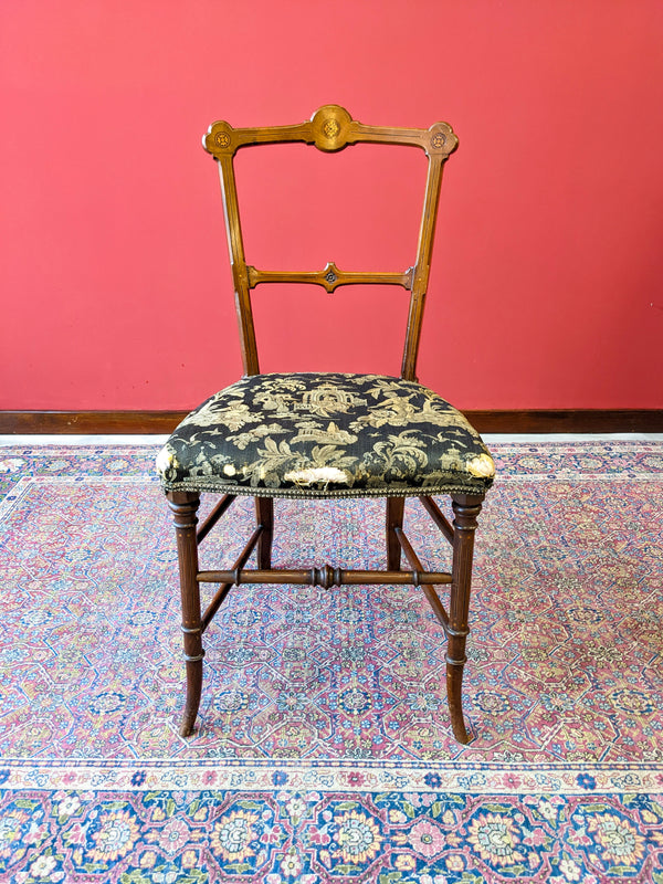 Antique Pair of 19th Century Inlaid Mahogany Parlour Chairs / Side Chairs