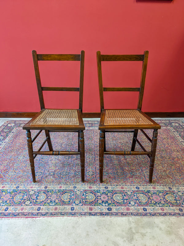 Pair of Antique Cane Seat Side Chairs