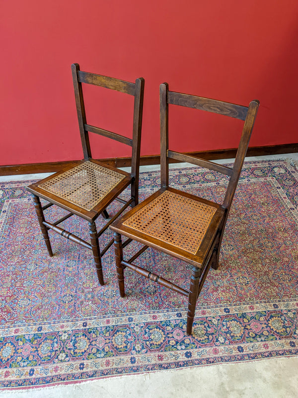 Pair of Antique Cane Seat Side Chairs