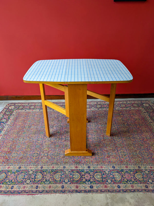 Vintage Mid Century Formica Drop Leaf Gateleg Breakfast Table / Small Dining Table
