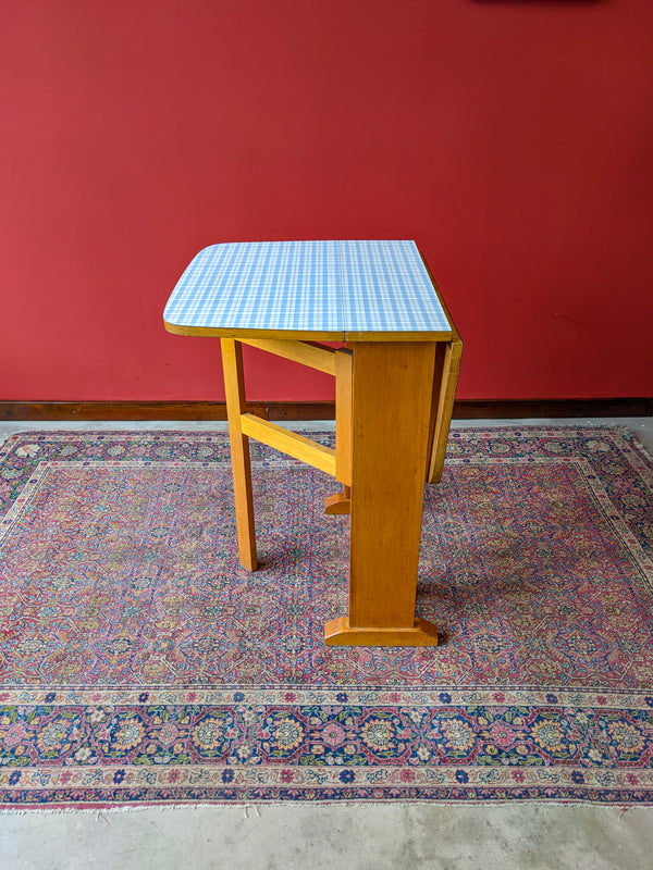 Vintage Mid Century Formica Drop Leaf Gateleg Breakfast Table / Small Dining Table