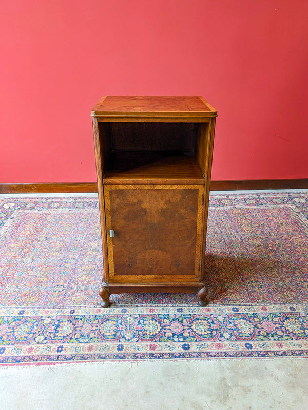 Antique Art Deco Walnut Bedside Cabinet