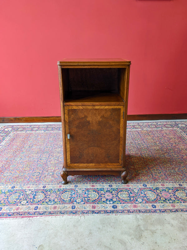 Antique Art Deco Walnut Bedside Cabinet