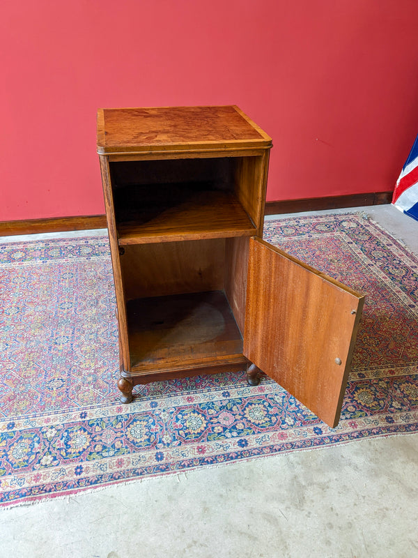 Antique Art Deco Walnut Bedside Cabinet