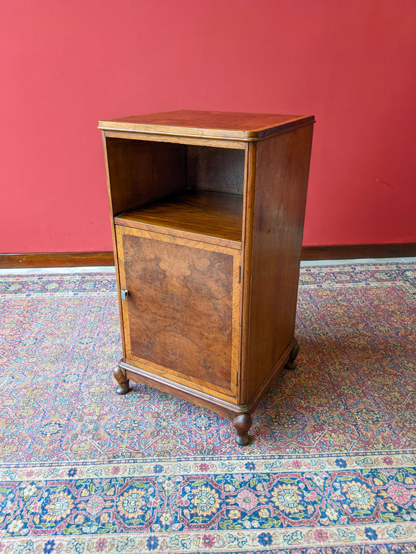 Antique Art Deco Walnut Bedside Cabinet