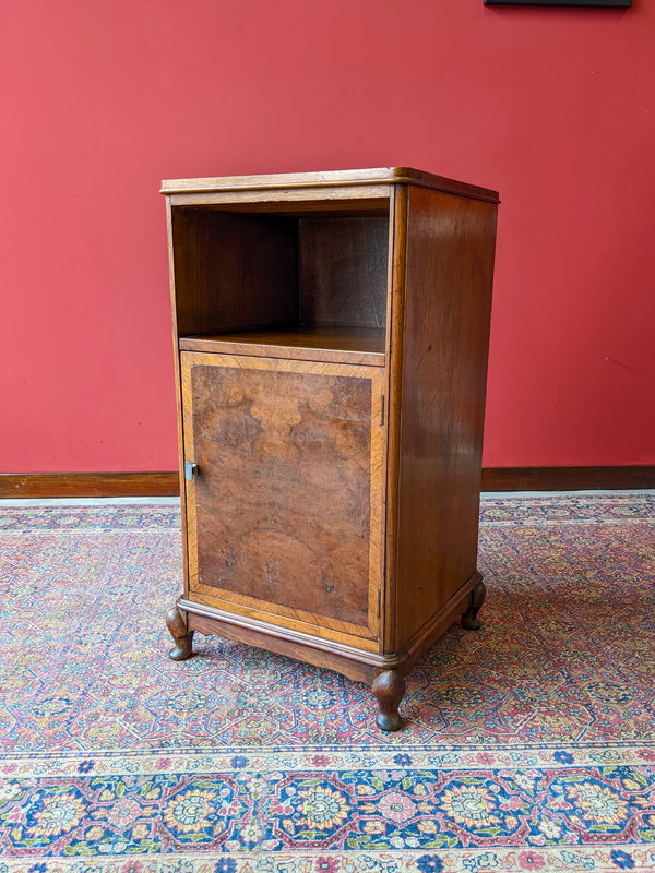 Antique Art Deco Walnut Bedside Cabinet