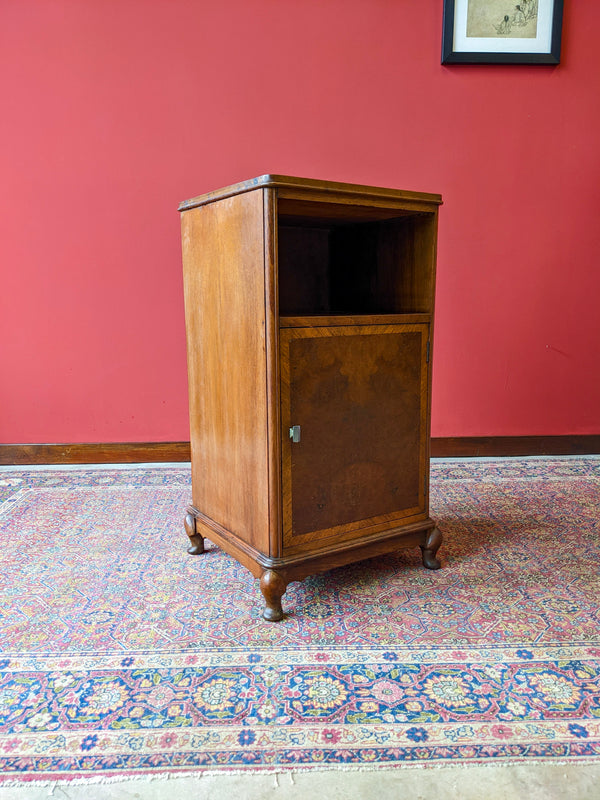 Antique Art Deco Walnut Bedside Cabinet