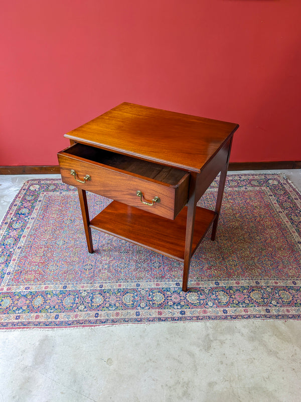 Antique 19th Century Single Drawer Mahogany Side Table