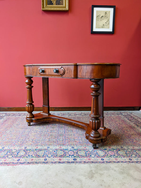 Antique Victorian Mahogany Narrow Breakfront Console / Hall Table