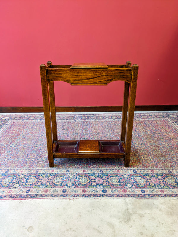 Antique Edwardian Oak Stick Stand / Hall Stand