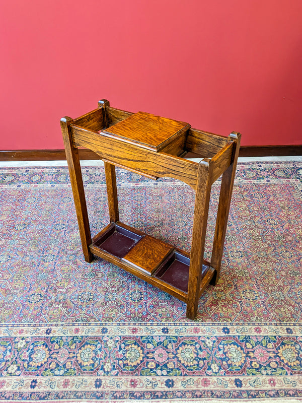 Antique Edwardian Oak Stick Stand / Hall Stand